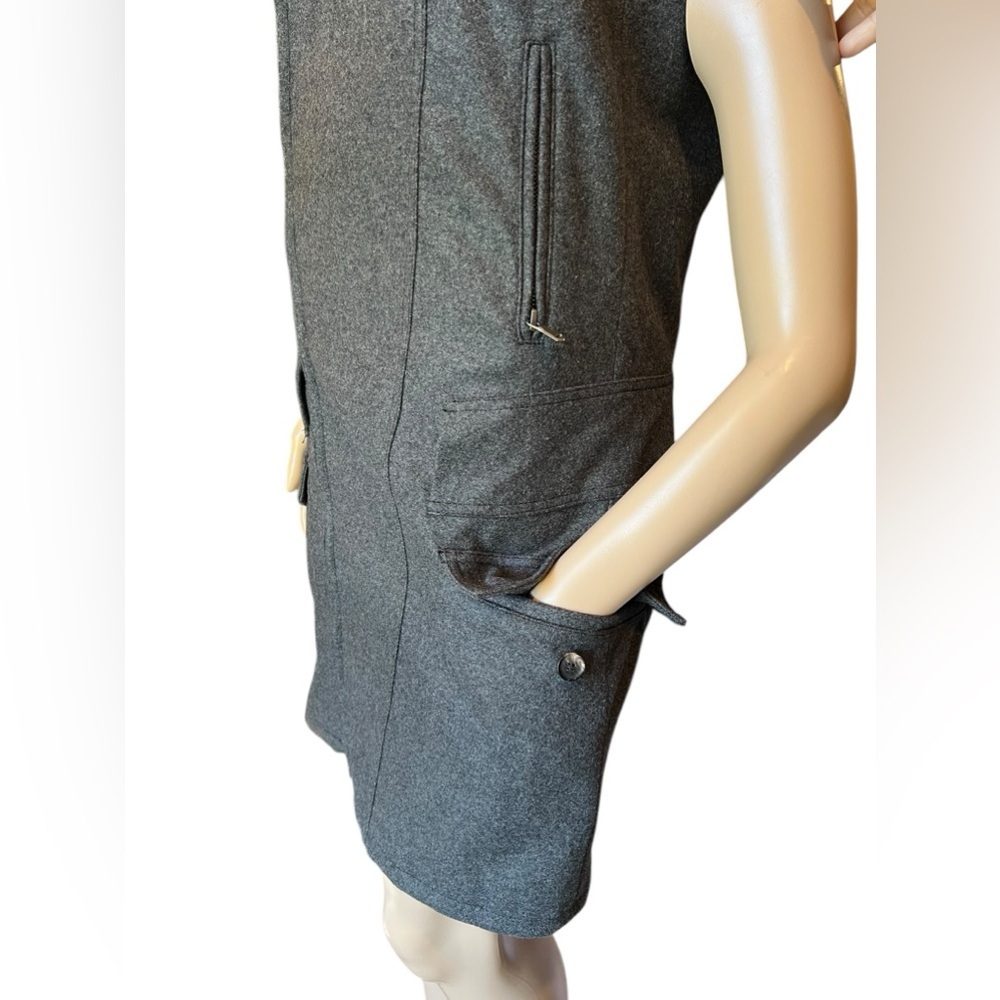 DIESEL BLACK GOLD Full Zip Womens Gray Wool Vest Dress Made In Italy Size 42 - Picture 5 of 16